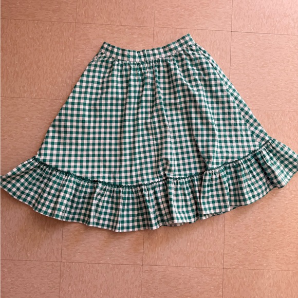 Collectif Green and White Gingham Skirt - Picture 5 of 7